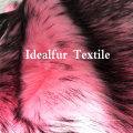 Pink Long Pile Black Tip Artificial Fur for Collar